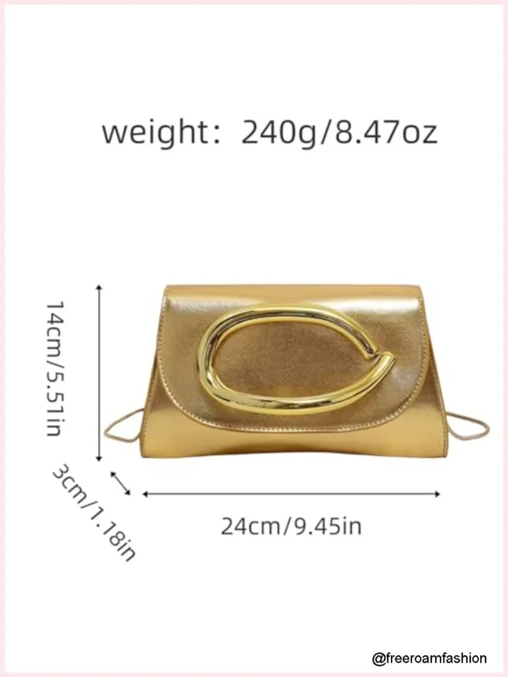 PU Leather Clutch Purses for Women, Glamorous Crossbody Handbag Party Clutch
